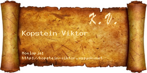 Kopstein Viktor névjegykártya